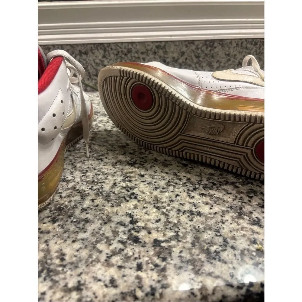 Nike Air Jordan Fusion 6 White and Red High-Top Sneakers